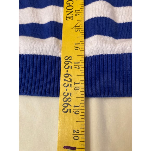 Alex Stevens Kids Blue White Striped Shark Christmas Sweater Size 6 - Picture 7 of 8